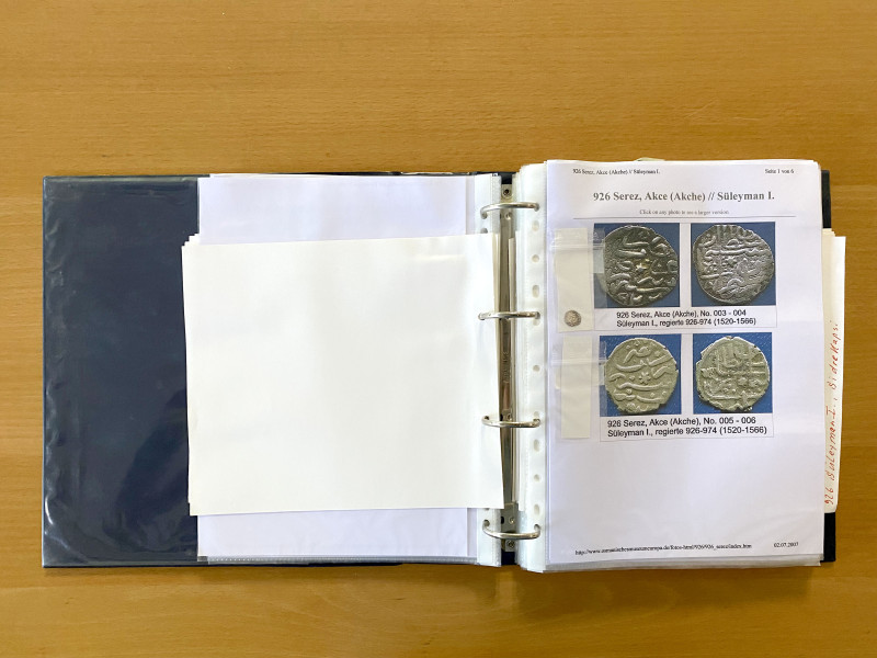 OTTOMAN EMPIRE: Süleyman I, 1520-1566, LOT of 11 copper & 106 silver coins, all ...