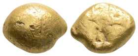 Greek Coins
IONIA. Uncertain. (Circa 650-600 BC).
EL Ingot (11.7mm 2.42g)
Obv: Plain globular surface.
Rev: Plain globular surface.