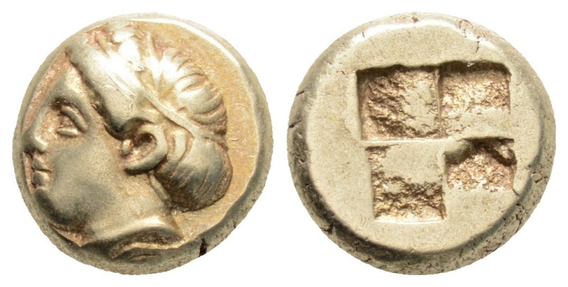 Greek
IONIA, Phokaia (Circa 478-387 BC)
EL Hekte (10mm, 2.56g)
Obv: Young female...