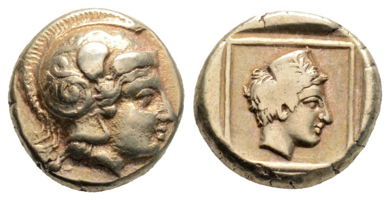 Greek
LESBOS, Mytilene (Circa 412-378 BC)
EL Hekte (5.9mm, 2.56g)
Obv: Head of A...
