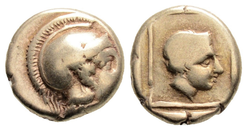 Greek
LESBOS, Mytilene (Circa 412-378 BC)
EL Hekte (5.7mm, 2.57g)
Obv: Head of A...