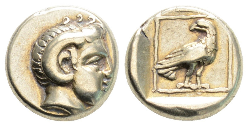 Greek
LESBOS, Mytilene (Circa 377-326 BC)
EL Hekte (11.3mm, 2.53g)
Obv: Head of ...
