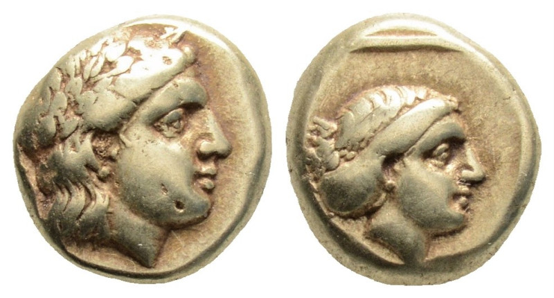 Greek
LESBOS, Mytilene (Circa 377-326 BC)
EL Hekte (10mm, 2.56g)
Obv: Laureate h...