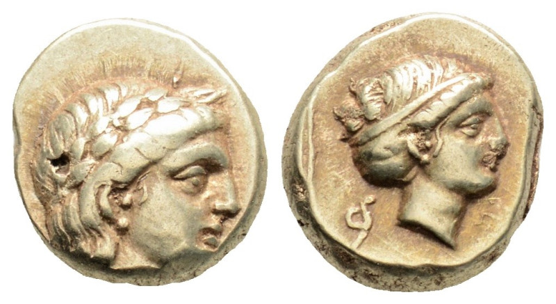 Greek
LESBOS, Mytilene (Circa 377-326 BC)
EL Hekte (10.7mm, 2.55g)
Obv: Laureate...
