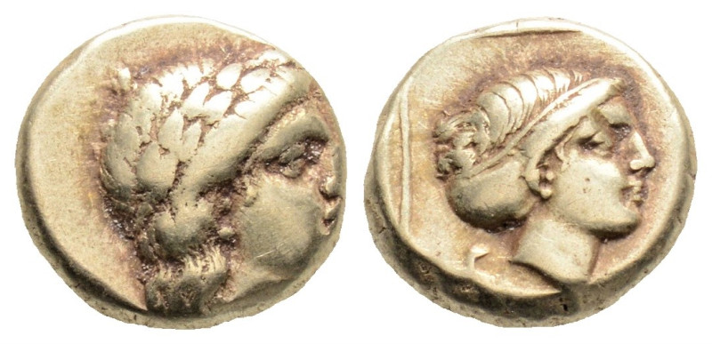 Greek
LESBOS, Mytilene (Circa 377-326 BC)
EL Hekte (5.5mm, 2.56g)
Obv: Laureate ...