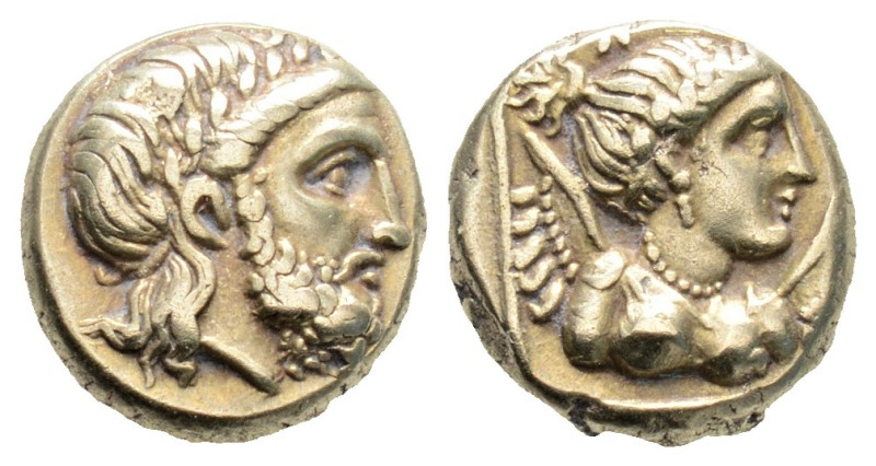 Greek
Lesbos, Mytilene (Circa 375-325 BC)
EL Hekte (10.2mm, 2.55g)
Obv: Laureate...