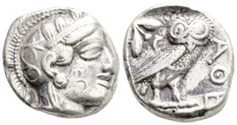 Greek
ATTICA, Athens (Circa 454-404 BC)
AR Tetradrachm (23.6mm, 17.4g)
Obv: Head of Athena to right, wearing crested Attic helmet ornamented with thre...
