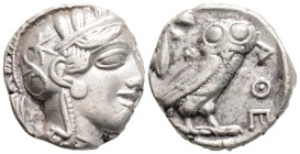 Greek
ATTICA, Athens (Circa 454-404 BC)
AR Tetradrachm (22.9mm, 17g)
Obv: Head of Athena to right, wearing crested Attic helmet ornamented with three ...