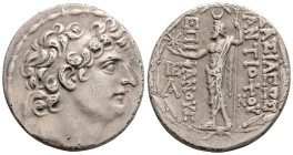 Greek
SELEUKID EMPIRE, Antiochos VIII Epiphanes (Grypos) (Circa 121/0-97/6 BC)
AR Tetradrachm (28.3mm, 15.9g)
Obv: Diademed head right 
Rev: Zeus Oura...