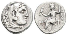 Greek
KINGDOM OF MACEDON, Antigonos I Monophthalmos (Circa 310-301 BC)
AR Drachm. (16.9mm, 3.8g)
Obv: Head of Herakles to right, wearing lion skin hea...