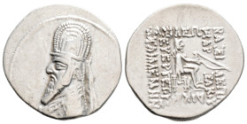 Greek
KINGS OF PARTHIA, Gotarzes I (Circa 91-87 BC)
AR Drachm (21.3mm, 4.1g)
Obv: Diademed and draped bust of Gotarzes I to left, wearing tiara. 
Rev....