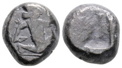Greek
ACHAEMENID EMPIRE, Darios II to Artaxerxes II (Circa 420-375 BC)
AR Siglos (14.4mm, 5.1g)
Obv: Sardes or subsidiary mint. Persian king or hero, ...