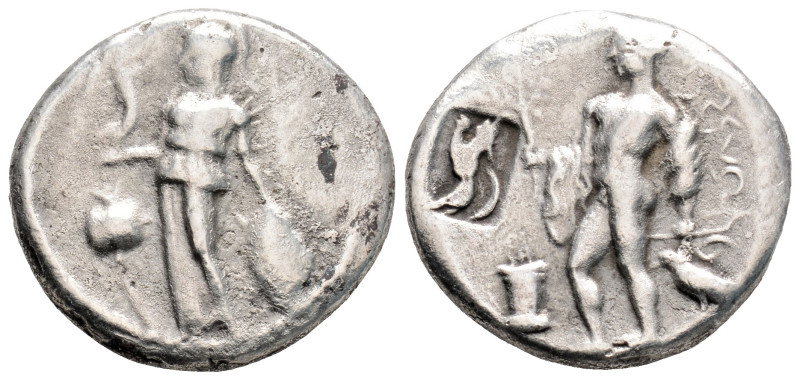 Greek
PAMPHYLIA, Side (Circa 380-333 BC)
AR stater (20.8mm, 7.2g)
Obv: Athena st...