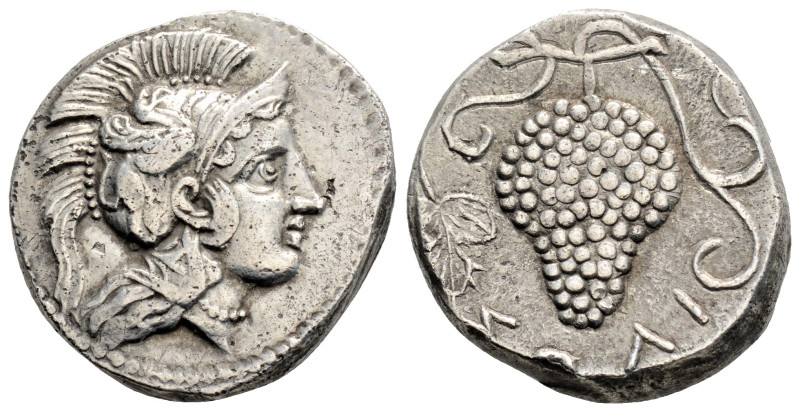 Greek
CILICIA, Soloi (Circa 385-350 BC)
AR Stater (20.4mm, 10.2g) 
Obv: Helmeted...