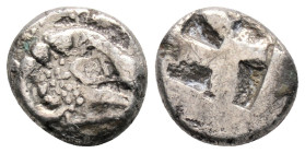 Greek
TROAS, Kebren. (Circa 5th century BC)
AR Diobol (4.9mm 1g)
Obv:Ram’s head right
Rev. Quadripartite incuse square.
SNG Copenhagen 254; Klein -; S...