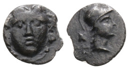 Greek
PISIDIA, Selge (Circa 350-300 BC)
AR Obol (5.1mm, 0.69g)
Obv: Facing gorgoneion. 
Rev: Helmeted head of Athena to right; behind, astralagos.
SNG...