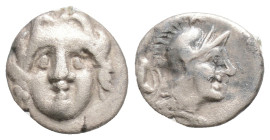 Greek
PISIDIA, Selge (Circa 350-300 BC)
AR Obol (5.2mm, 0.68g)
Obv: Facing gorgoneion. 
Rev: Helmeted head of Athena to right; behind, astralagos.
SNG...