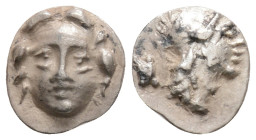 Greek
PISIDIA, Selge (Circa 350-300 BC)
AR Obol (5mm, 0.73g)
Obv: Facing gorgoneion. 
Rev: Helmeted head of Athena to right; behind, astralagos.
SNG F...