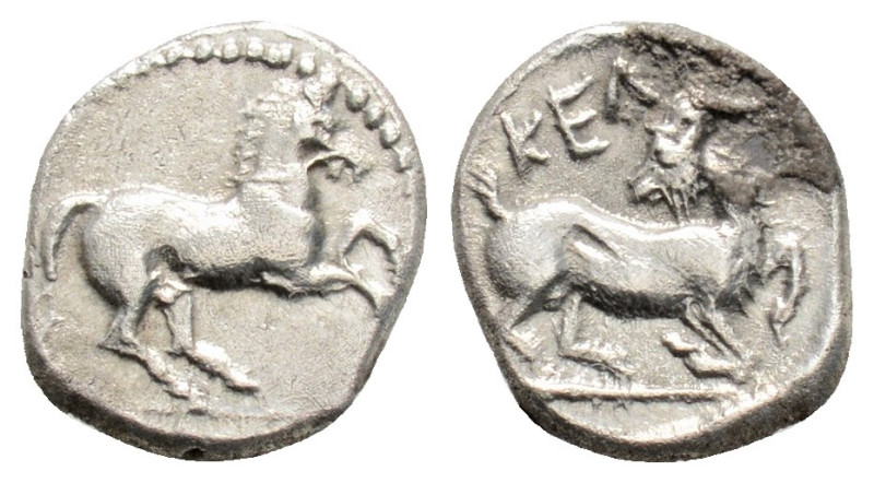 Greek
CILICIA, Kelenderis (Circa 3rd century BC) 
AR Obol (10.2mm, 0.7g)
Obv: Ho...