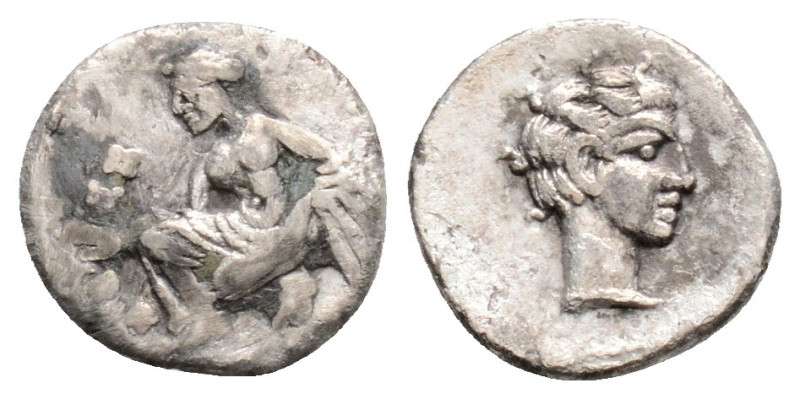Greek 
CILICIA, Tarsos, Tiribazos (Circa 388-380 BC)
AR Hemiobol (9mm, 0.3g)
Obv...