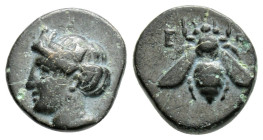 Greek
IONIA, Ephesos (Circa 375-325 BC)
AE Bronze (10.9mm, 1.1g)
Obv: Female head left, wearing mural-crown 
Rev: E - Φ. Bee.
SNG von Aulock 1839; SNG...