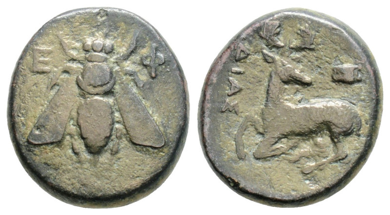Greek
IONIA, Ephesos (Circa 390-320/00 BC)
AE Bronze (13.9m, 2.3g)
Obv: Dias, ma...