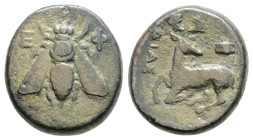 Greek
IONIA, Ephesos (Circa 390-320/00 BC)
AE Bronze (13.9m, 2.3g)
Obv: Dias, magistrate. E-Φ, bee 
Rev: ΔIAΣ, stag kneeling left, head right; astraga...