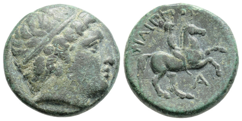 Greek 
KINGS OF MACEDON, Philip II (Circa 359-336 BC)
AE Bronze (17.9mm, 5.5g)
O...