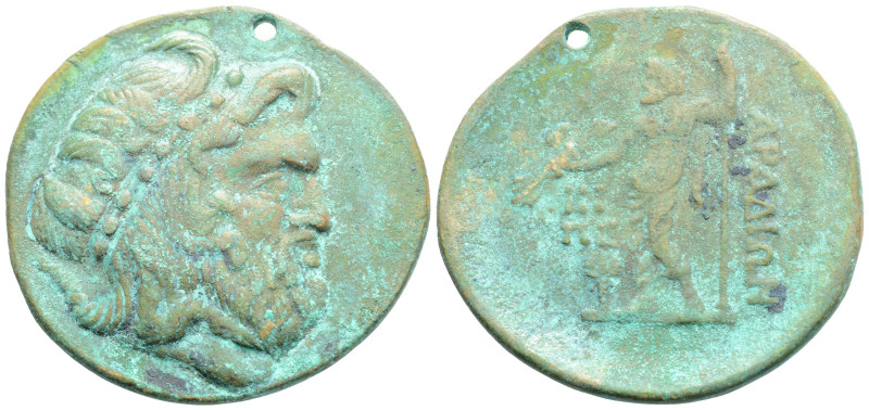 Greek
PHOENICIA, Arados (Circa 206-52 BC)
AE Bronze (39.3mm, 21.4g)
Obv: Diademe...
