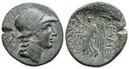 Greek
PHRYGIA, Eumeneia (Circa 2nd-1st century BC)
AE Bronze (21.9mm, 5.5g)
Obv: Helmeted head of Athena right 
Rev: EYME-NEΩN ΔIOΦAN, Nike advancing ...