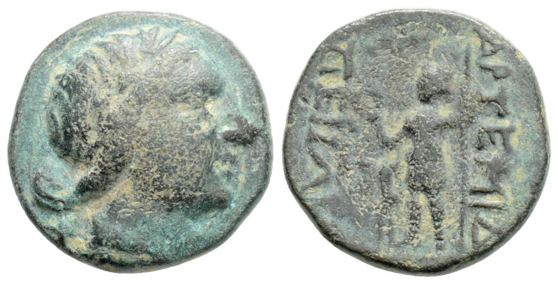 Greek
PAMPHYLIA, Perge (Circa 2nd century BC)
AE Bronze (16.8mm, 3.8g)
Obv: Laur...