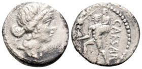 Roman Republican
Julius Caesar (48-47 BC) Military mint traveling with Caesar in North Africa.
AR Denarius (16.8mm 3.5g)
Obv: Diademed head of Venus r...