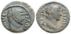 Roman Provincial
MYSIA, Attaea, Trajan (98-117 AD)
AE Bronze (17.2mm, 3g)
Obv: ΑΥΤ ΝΕΡ...ΤΡΑΙΑNOC, laureate head to right 
Rev: ΑΤΤΑEΙΤΩΝ, draped bust...