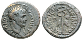 Roman Provincial
MYSIA, Miletopolis, Trajan (98-117 AD)
AE Bronze (17.1mm, 2.9g)
Obv: AE. ΑΥ ΚΑΙ ΝΕΡ ΤΡΑΙΑΝΟC, laureate head of Trajan right.
Rev: MЄI...