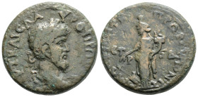 Roman Provincial
PONTUS, Amasia, Lucius Verus (161-169 AD)
AE Bronze (26.4mm, 13.3g
Obv: Laureate, draped, and cuirassed bust right .
Rev: Tyche stand...