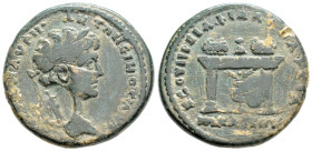 Roman Provincial
BITHYNIA, Nicaea, Caracalla (198-217 AD)
AE Bronze (26.7mm, 11.5g)
Obv: AYT K M AYPH ANTΩNINOC AYΓ, laureate head right; uncertain c/...
