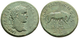 Roman Provincial
PISIDIA, Antiochia, Geta (198-209 AD)
AE Bronze (33.5mm, 25.6g)
Obv: IMP CAES P SE / PT GE TA AVG. Laureate Geta heaf of, right.
Rev:...