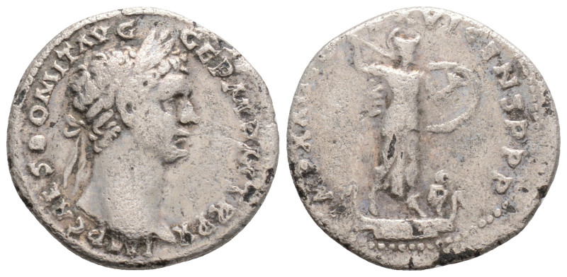 Roman Imperial
Domitian (81-96 AD) Rome
AR denarius (19.1mm, 2.8g)
Obv: IMP CAES...