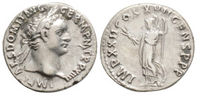 Roman Imperial 
Domitian (81-96 AD) Rome
AR Denarius (18.5mm, 3.4g)
Obv: IMP CAES DOMIT AVG GERM P M TR P XIIII. Laureate head right.
Rev: IMP XXII CO...
