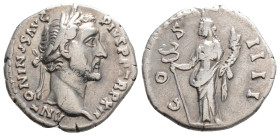Roman Imperial
Antoninus Pius (138-161 AD) Rome
AR denarius (17.8mm, 2.8g)
Obv: ANTONINVS AVG-PIV P P TR P XII, bare head of Antoninus Pius right 
Rev...