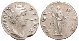 Roman Imperial
Diva Faustina I (after 140-141 AD) Rome
AR Denarius (17.6mm, 2.7g)
Obv: DIVA FAVSTINA, draped bust right 
Rev: AVGVSTA, Ceres, veiled, ...