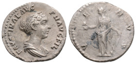 Roman Imperial 
Faustina II (147-175 AD) Rome
AR Denarius (18.3mm, 2.4g)
Obv: FAVSTINAE AVG PII AVG FIL. Draped bust right.
Rev: VENVS. Venus standing...