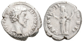 Roman Imperial 
Marcus Aurelius (161-180 AD) Rome
AR Denarius (18.4mm, 3.2g)
Obv: AVRELIVS CAES ANTON AVG PII F.Bare head right.
Rev: TR POT XII COS I...