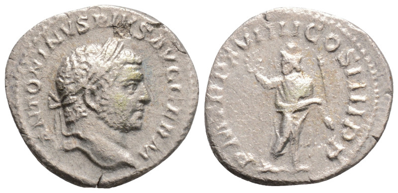 Roman Imperial
Caracalla (198-217 AD) Rome
AR Denarius. (18.9mm, 2.6g)
Obv: ANTO...