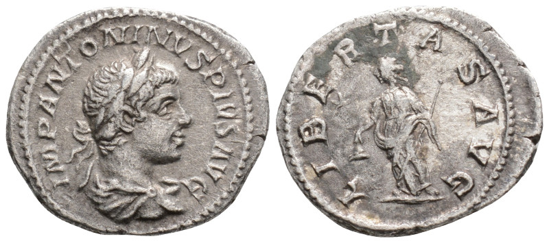 Roman Imperial
Elagabalus(218-222 AD) Rome
AR Denarius (20.6mm, 2.3g)
Obv: IMP A...