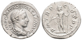 Roman Imperial
Severus Alexander (222-235 AD) Rome
AR Denarius (19.9mm, 3.1g)
Obv: IMP C M AVR SEV ALEXAND AVG Laureate and draped bust of Severus Ale...
