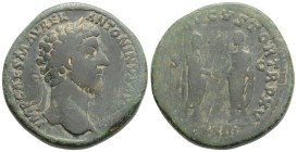 Roman Imperial
Marcus Aurelius (161-180 AD) Rome
AE Sestertius (32.9mm, 24.5g)
Obv: IMP CAES M AVREL ANTONINVS AVG P M Laureate head of Marcus Aureliu...