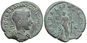 Roman Imperial
Gordian III (238-244 AD) Rome
AE Sestertius (31.1mm, 15g)
Obv: IMP CAES M ANT GORDIANVS AVG, laureate, draped and cuirassed bust right ...