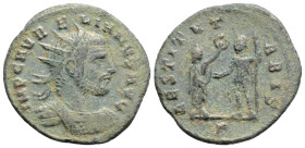 Roman Imperial
Aurelian (272-273 AD) Kyzikos
AE Antoninianus (22.5mm, 2.5g)
Obv: IMP AVRELIANVS AVG, radiate and cuirassed bust to right.
Rev: RESTITV...