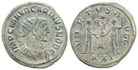 Roman Imperial
Carinus, as Caesar (282-283 AD) Antioch
BI Antoninianus (21.5mm, 3.3g)
Obv: IMP C M AVR CARINVS NOB C, radiate and cuirassed bust to ri...